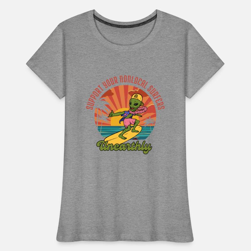 Support Non Local Surfers Alien Funny Surfing Cute