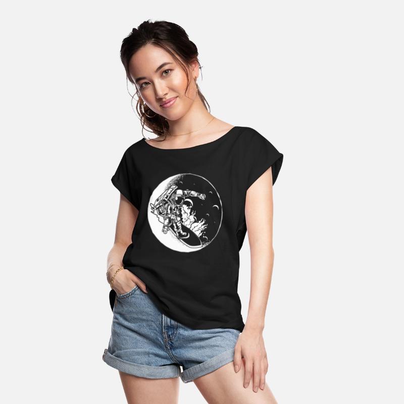 Surfing Surfer Crescent Moon Astronaut