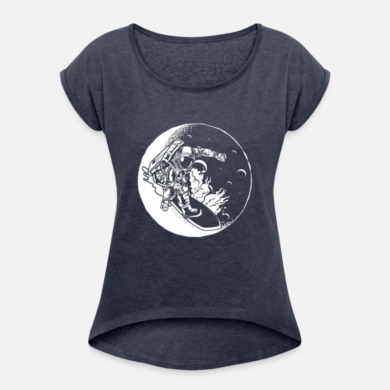 Surfing Surfer Crescent Moon Astronaut