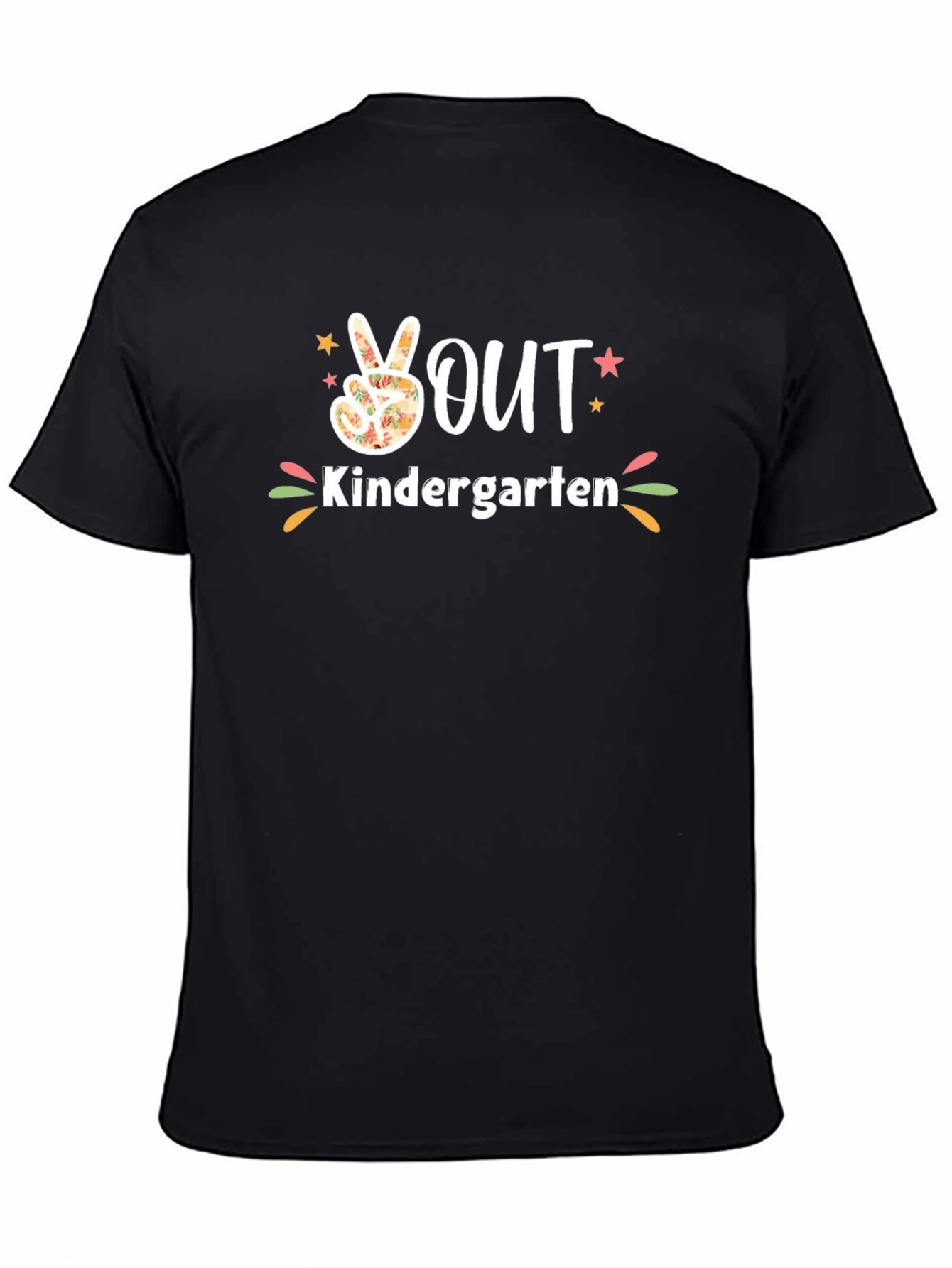 Peace Out Kindergarten Black T-Shirt