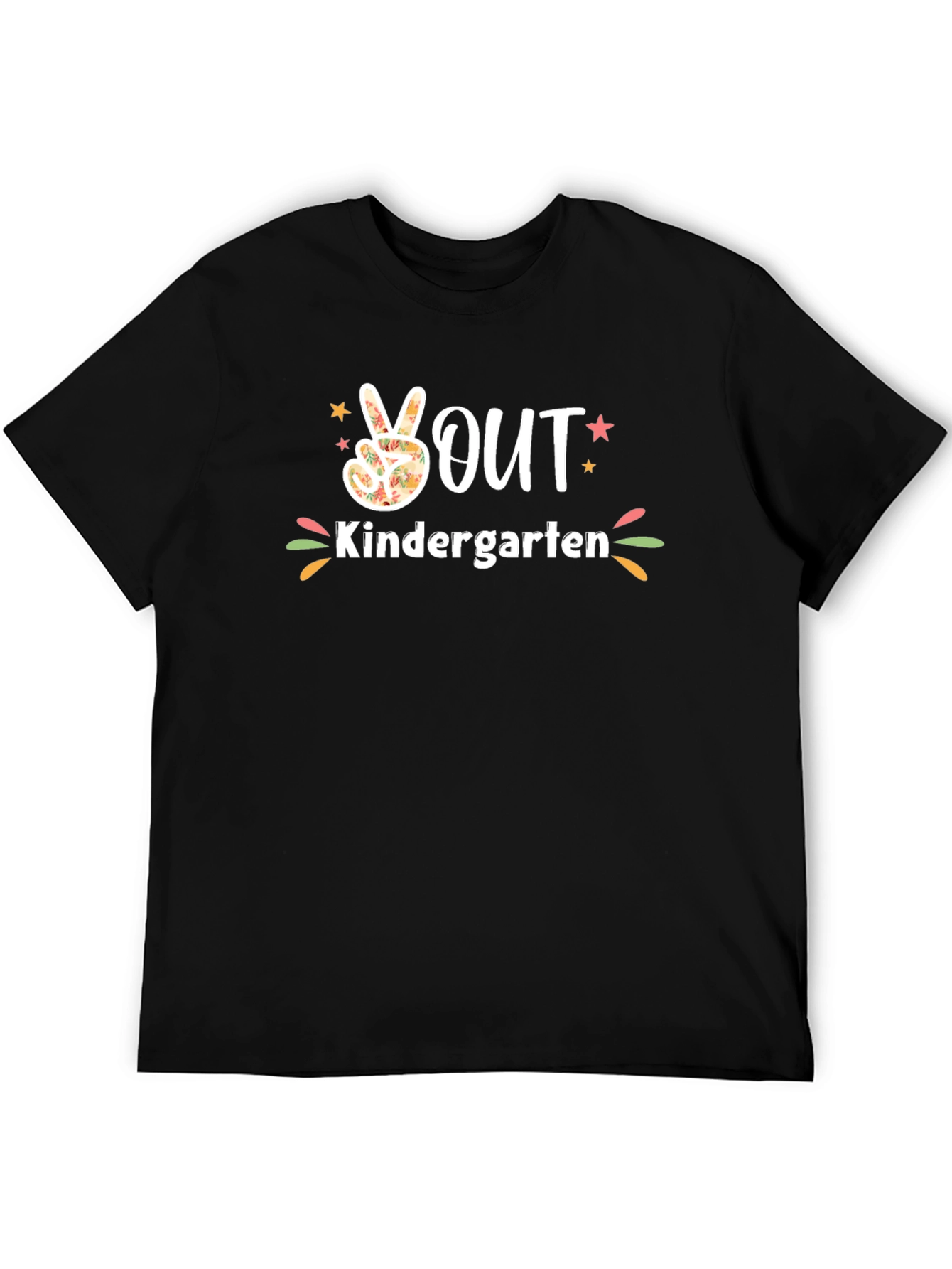 Peace Out Kindergarten Black T-Shirt