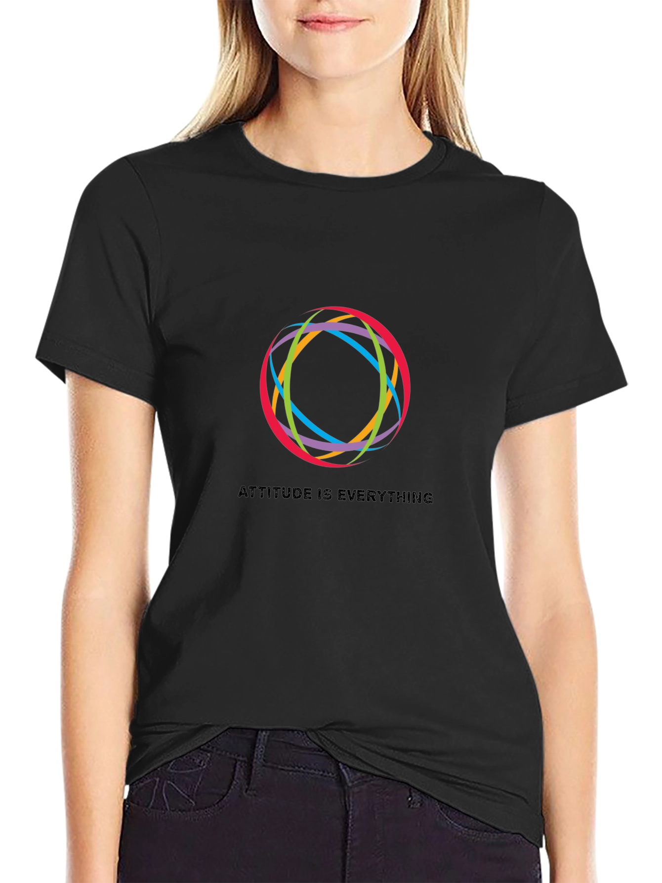 Attitude is Everything Graphic Black T-Shirt