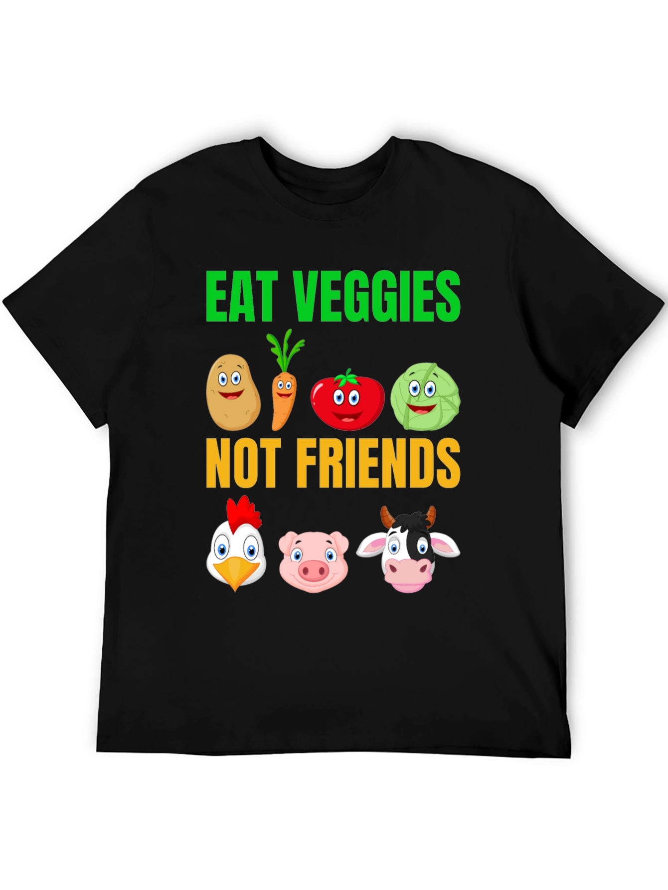 Eat Veggies Not Friends Graphic T-Shirt
