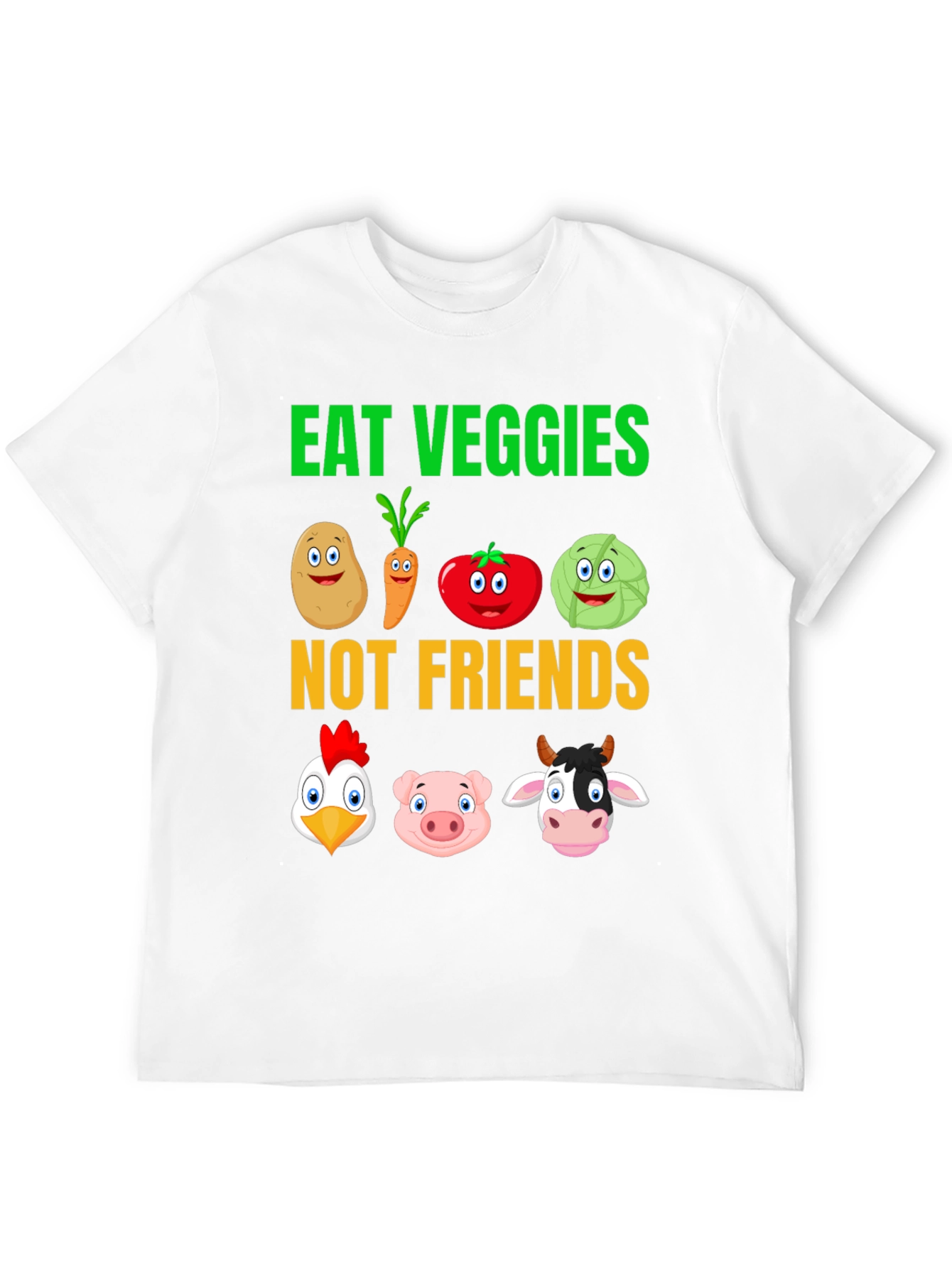 Eat Veggies Not Friends Graphic T-Shirt
