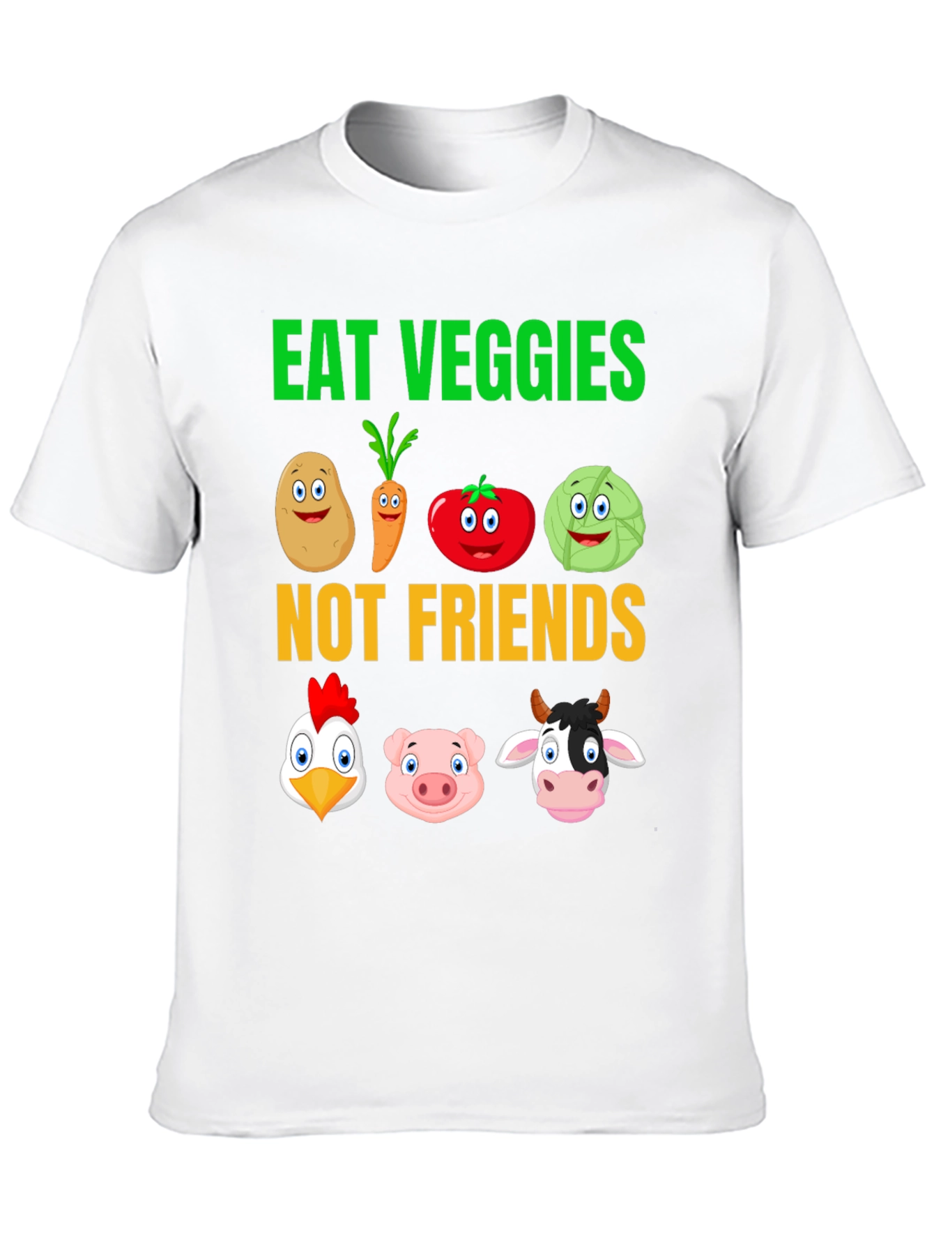 Eat Veggies Not Friends Graphic T-Shirt