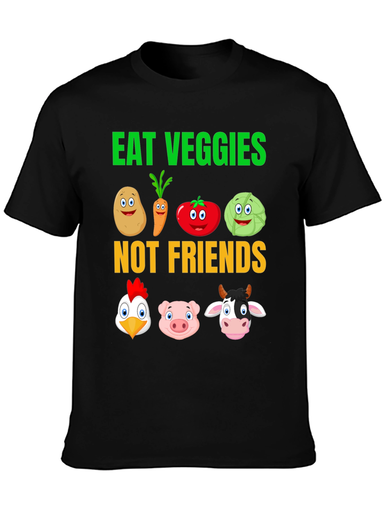Eat Veggies Not Friends Graphic T-Shirt