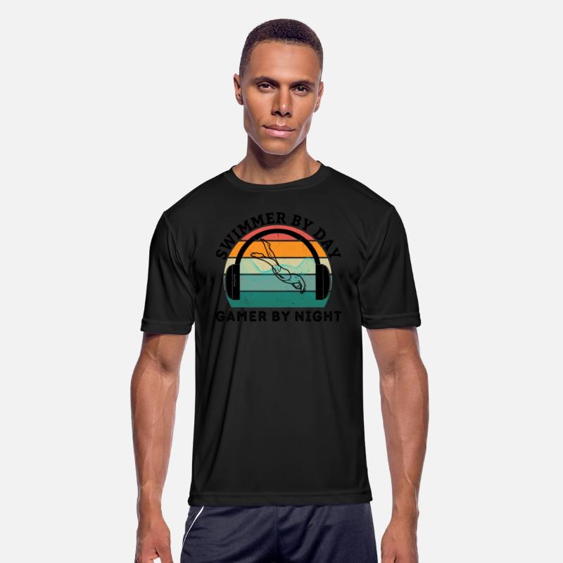 Swimmer By Day Gamer By Night Swimming Game Lover