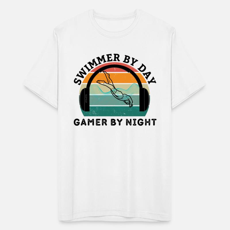 Swimmer By Day Gamer By Night Swimming Game Lover