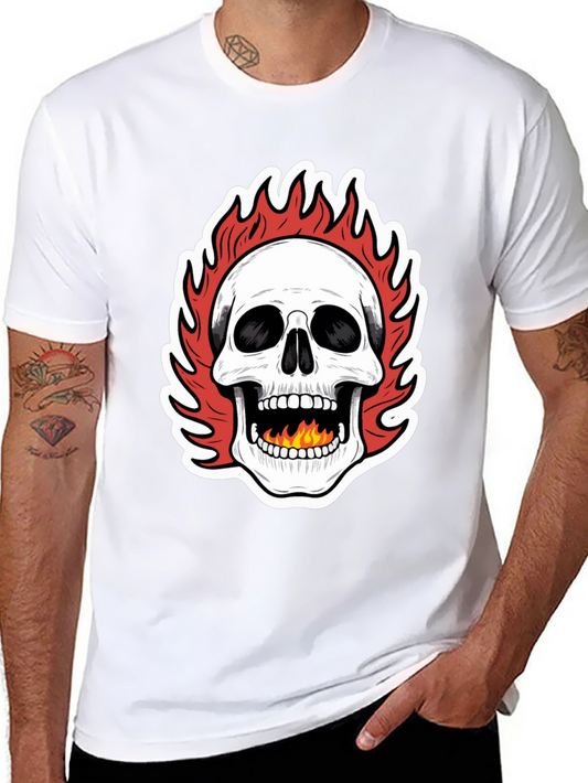 Fiery Skull Graphic Tee - Bold Statement Piece