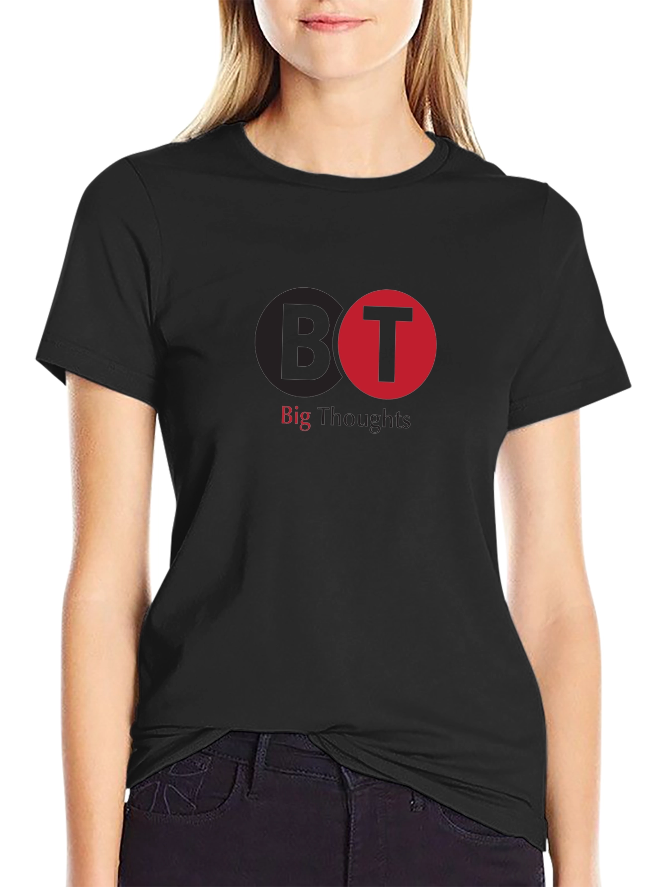 Big Thoughts Graphic Tee - Black Cotton T-Shirt