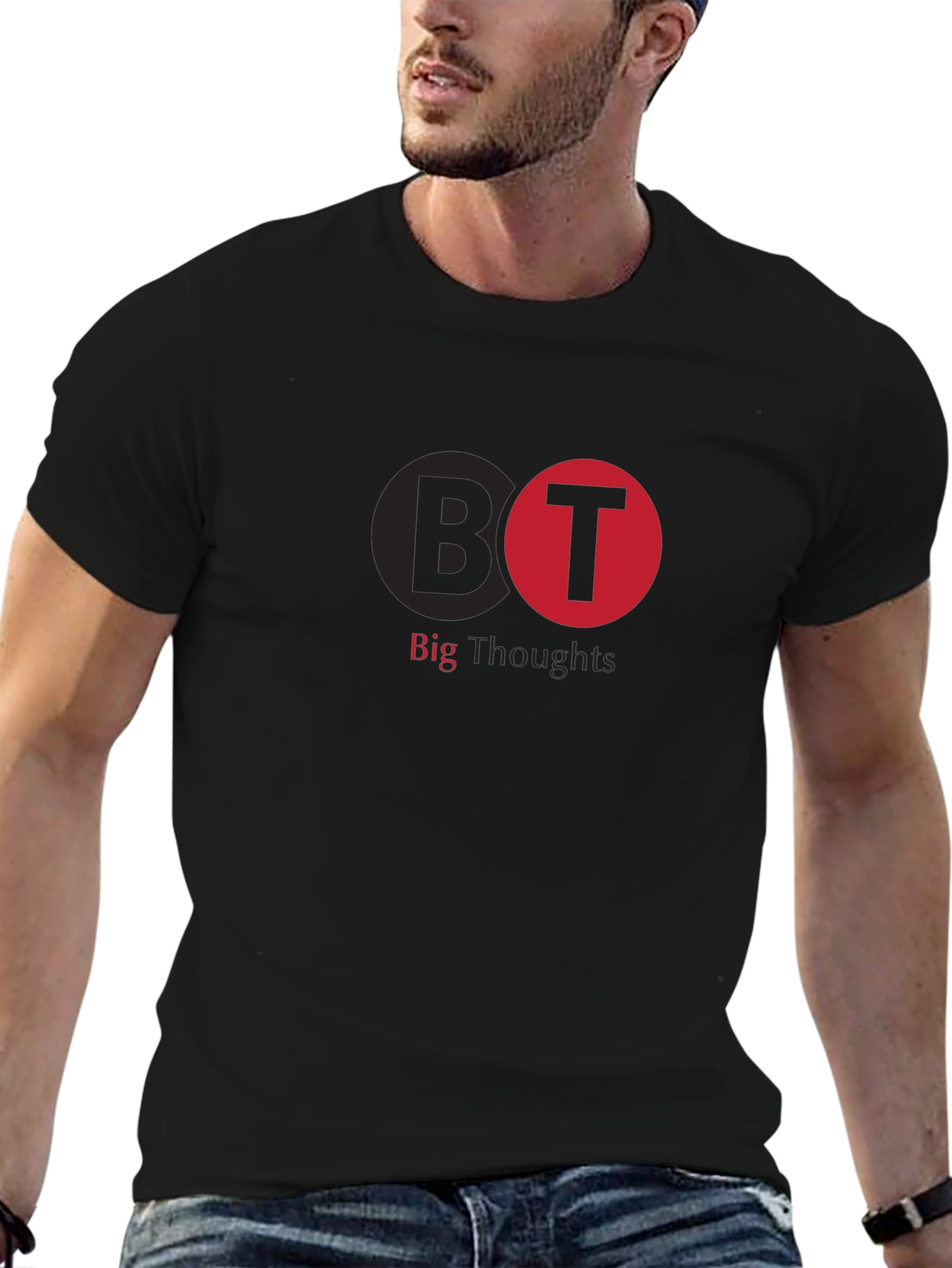 Big Thoughts Graphic Tee - Black Cotton T-Shirt