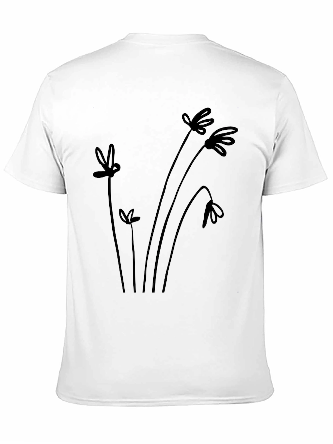 Minimalist Floral Black T-Shirt