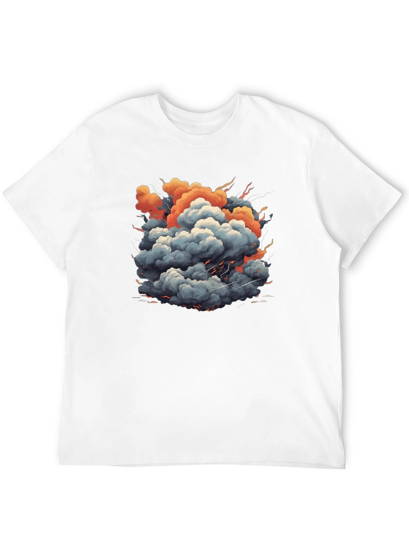 Explosion Cloud Graphic Tee - Trendy Black T-Shirt