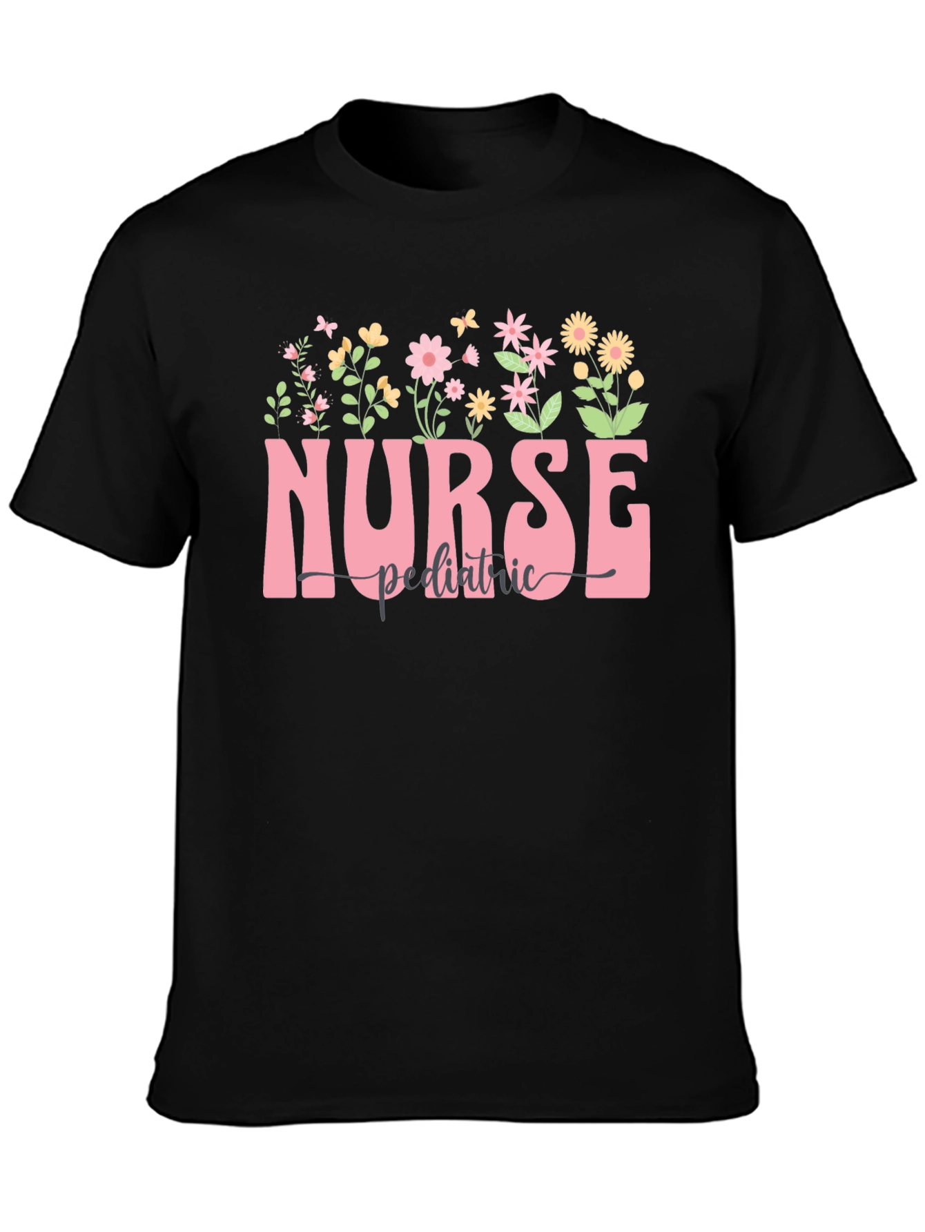 Floral Nurse Pediatric T-Shirt