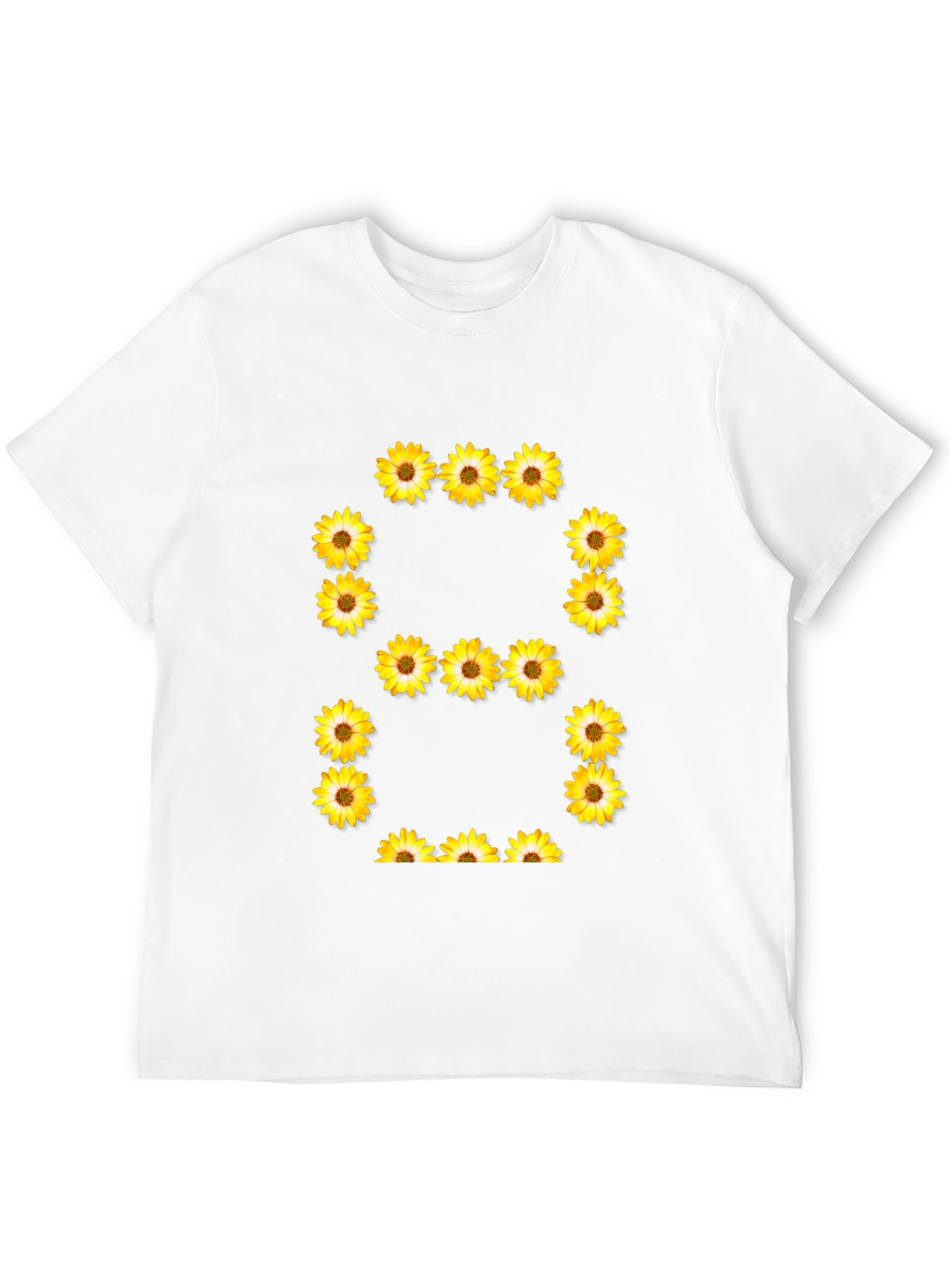 Floral Number 8 T-Shirt - Black Casual Tee