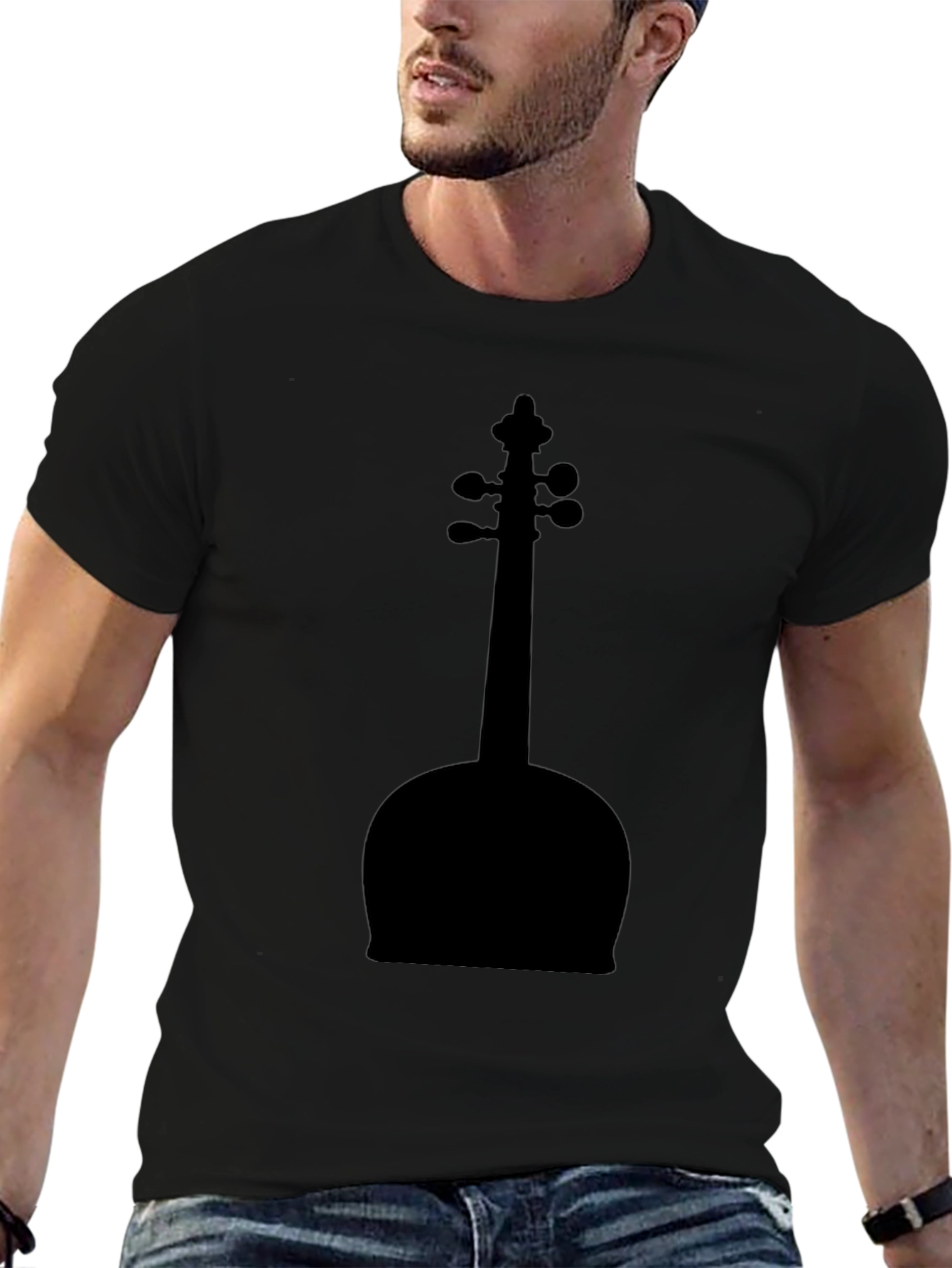 Violin Silhouette Black T-Shirt - Music Lover Tee
