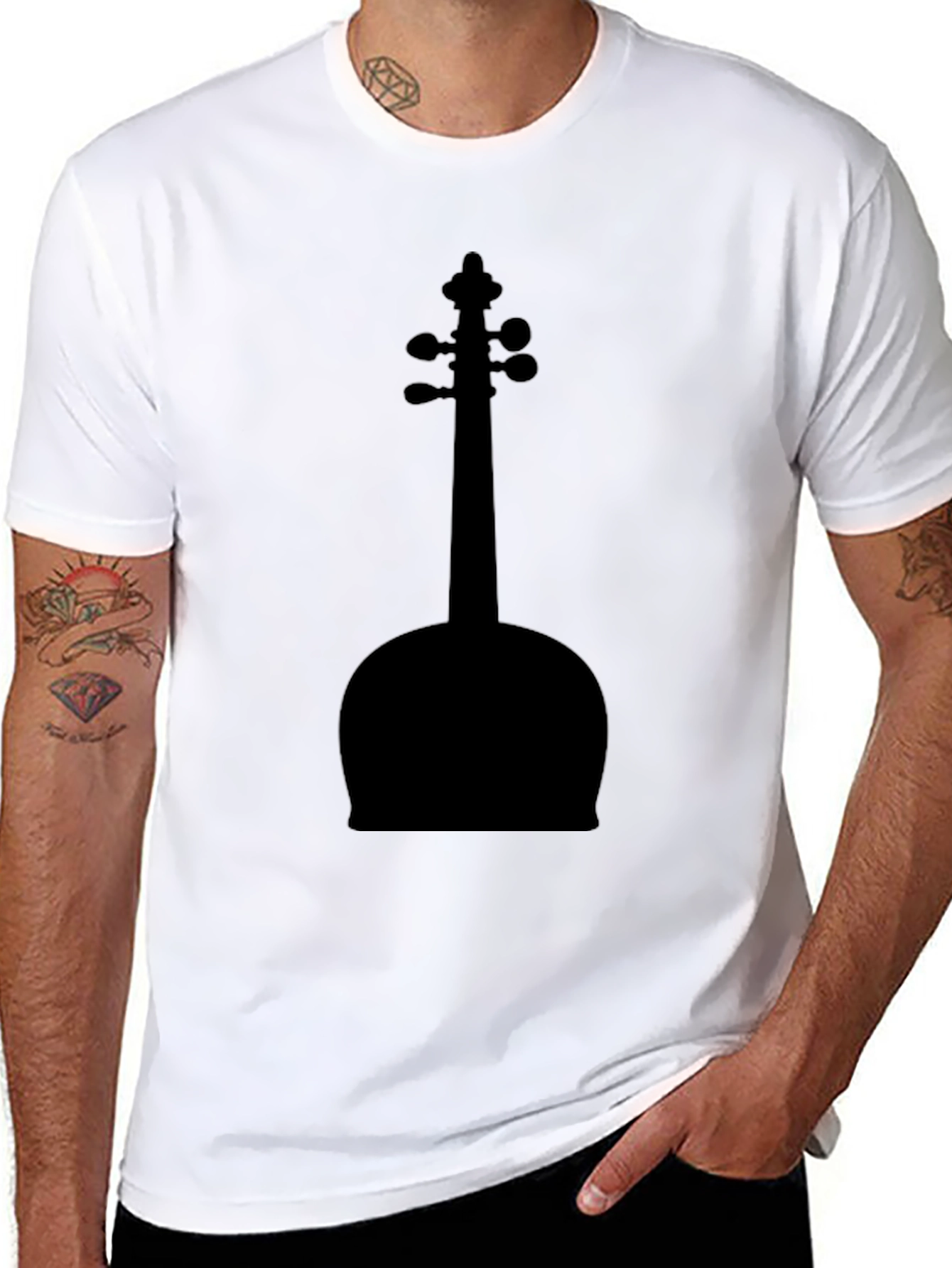 Violin Silhouette Black T-Shirt - Music Lover Tee