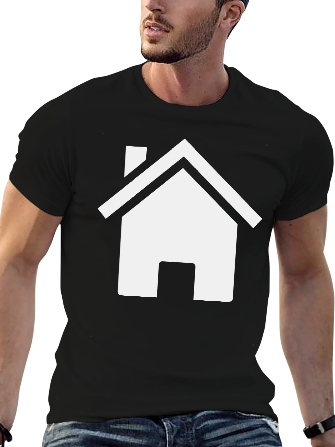 Home Graphic T-Shirt - Black Casual Tee