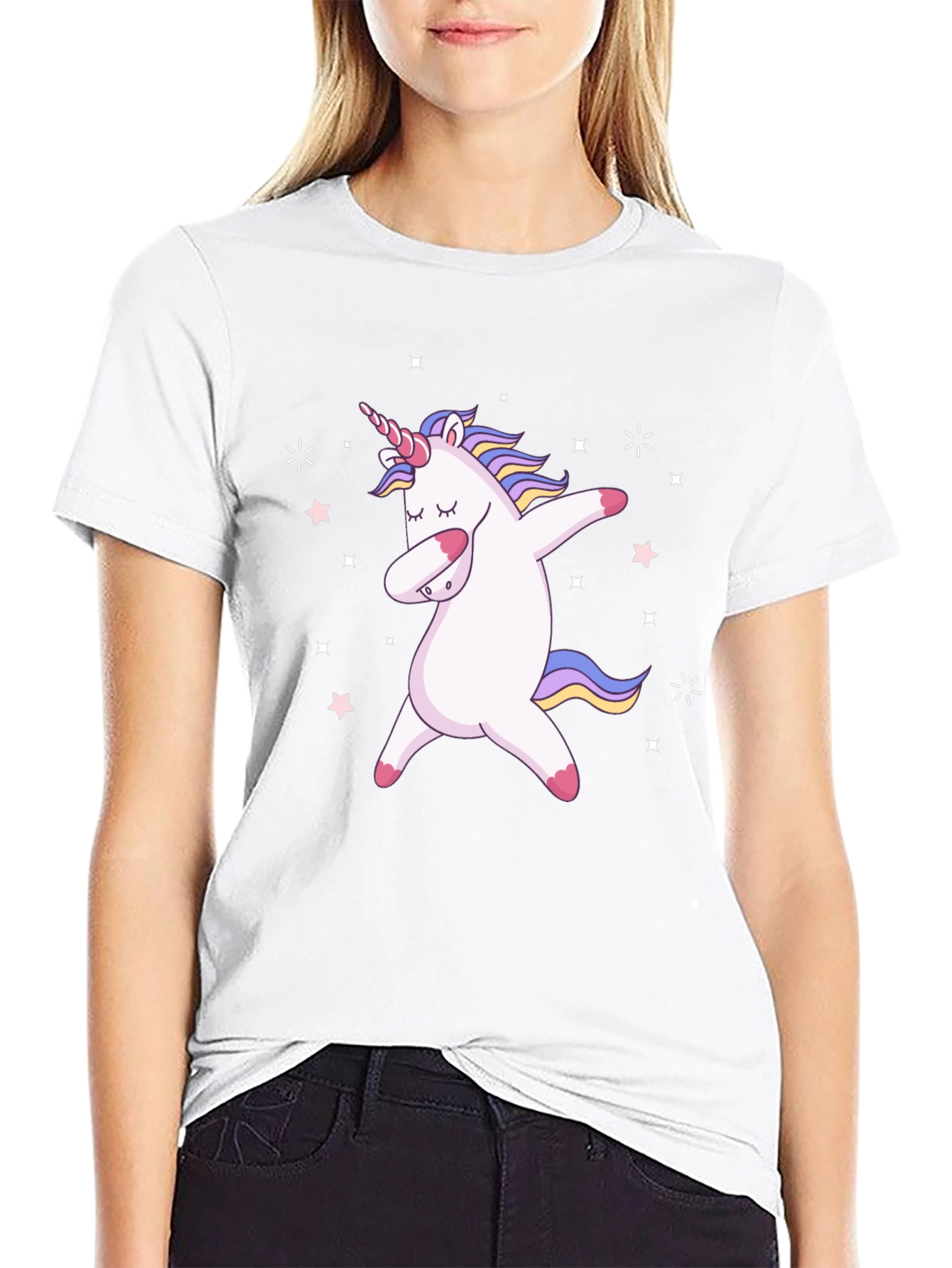 Dabbing Unicorn Black Graphic Tee