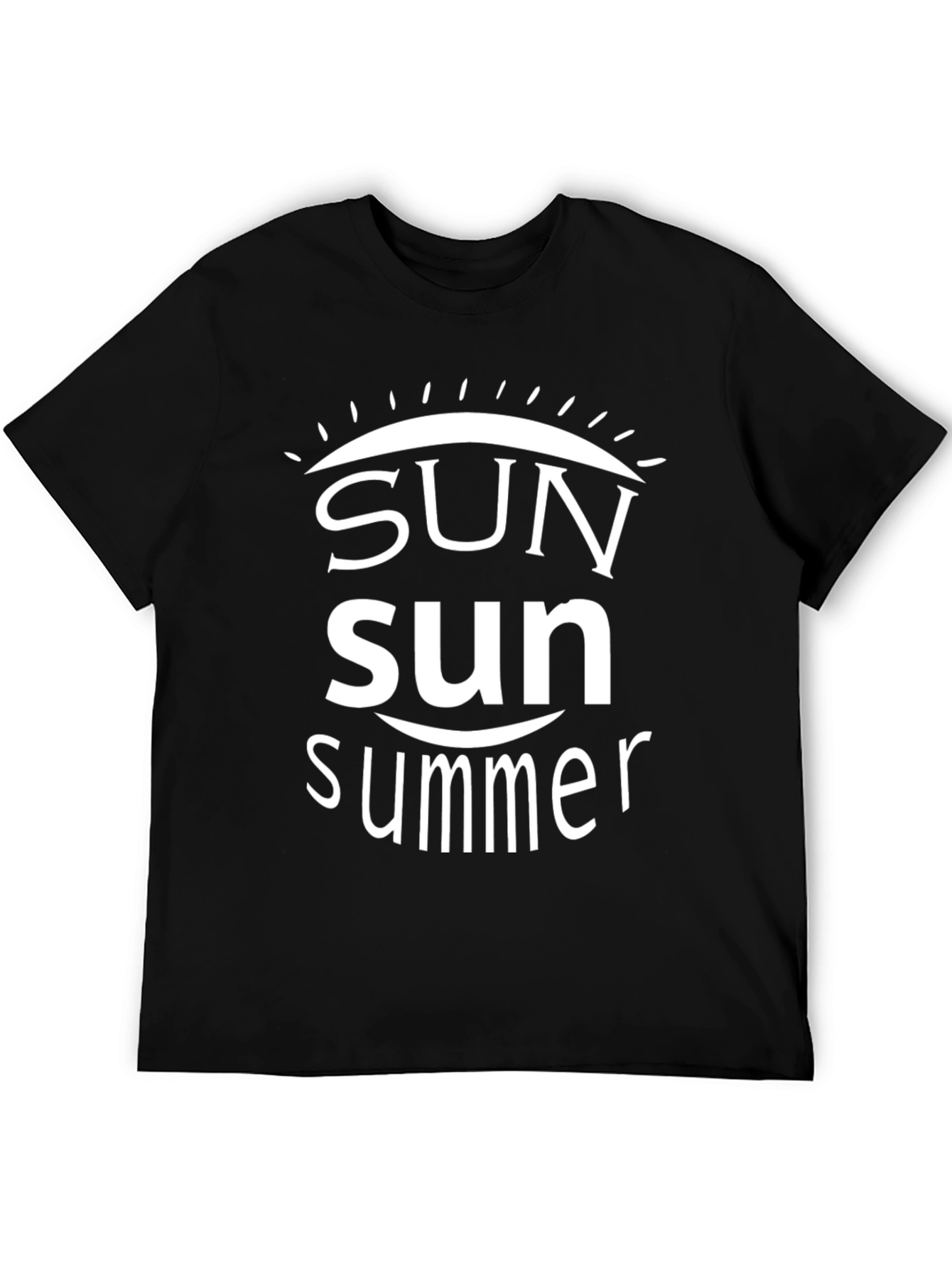 Summer Sun Graphic Tee - Black Cotton T-Shirt