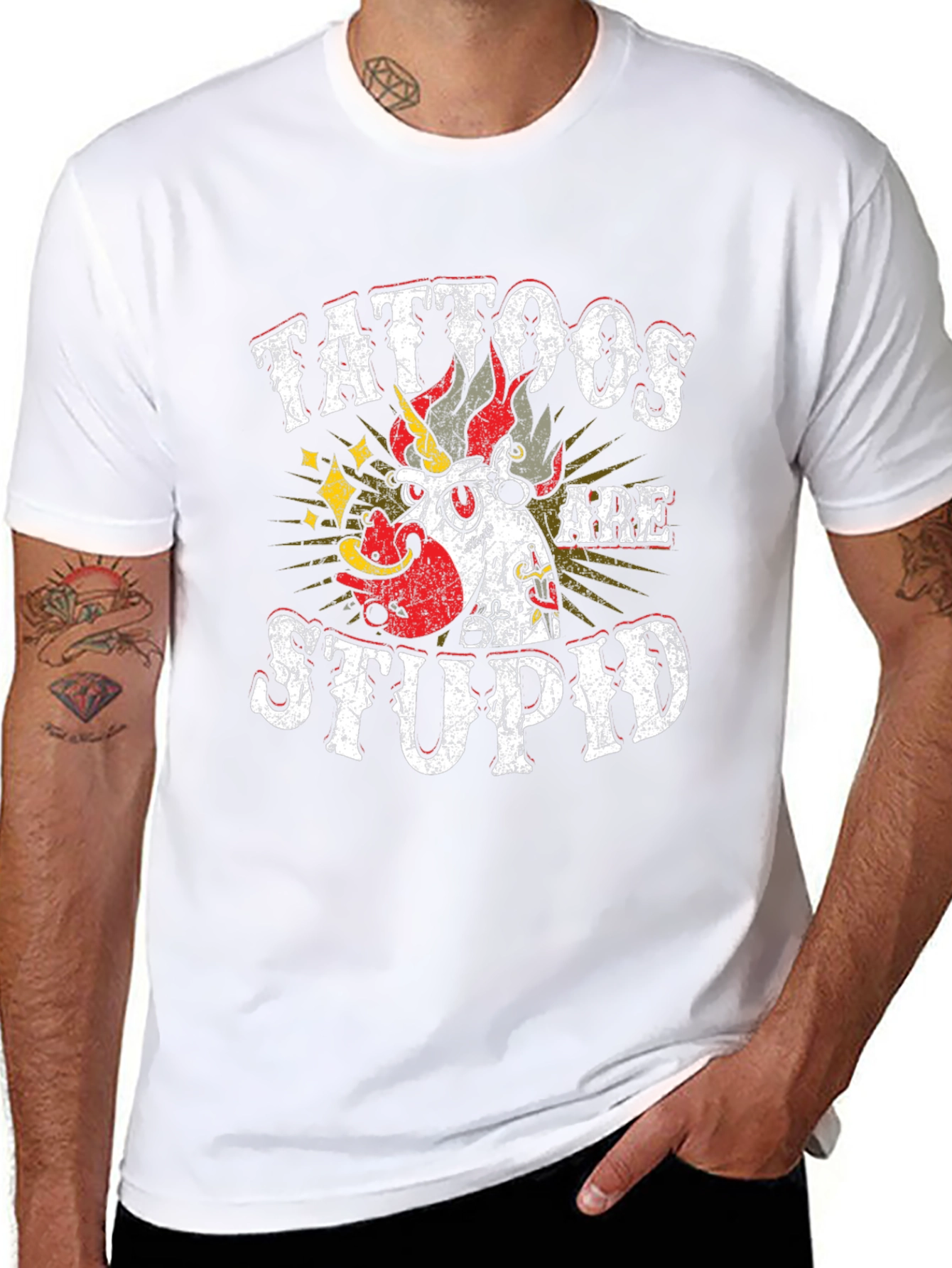 Tattoos Are Stupid Graphic T-Shirt