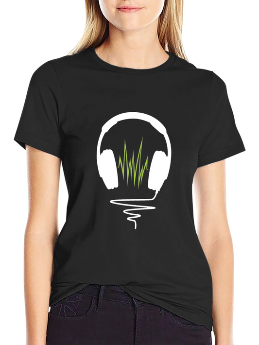 Headphones Graphic Tee - Music Lover T-Shirt