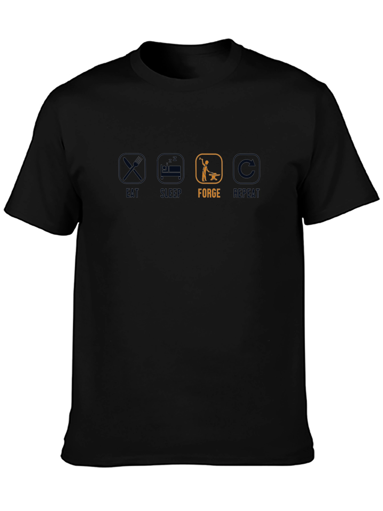 Eat Sleep Forge Repeat Black T-Shirt