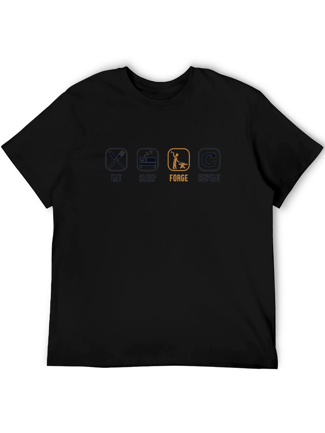 Eat Sleep Forge Repeat Black T-Shirt