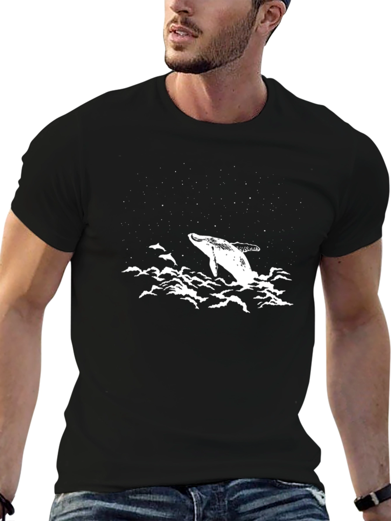 Whale Graphic Black Tee