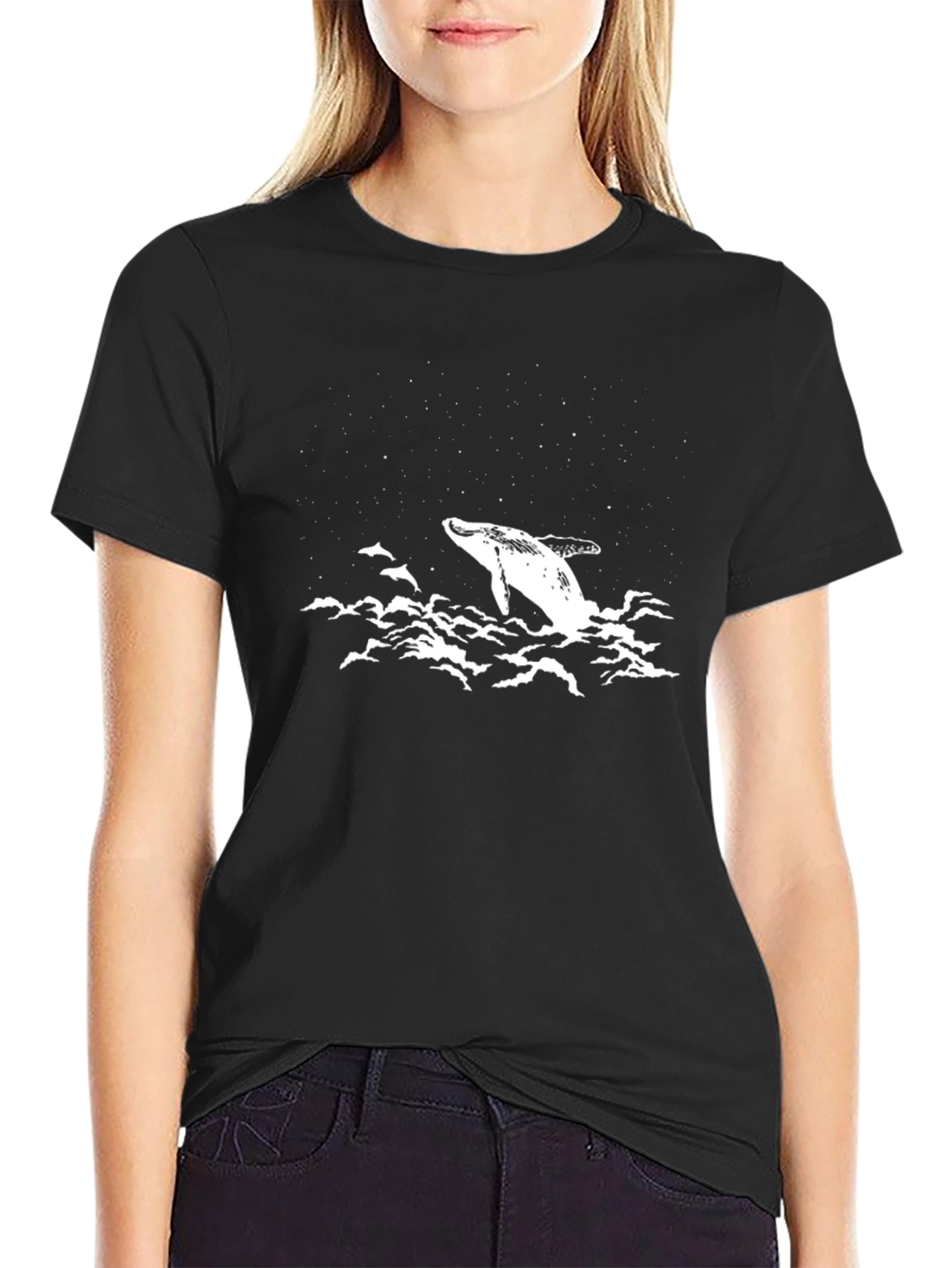 Whale Graphic Black Tee