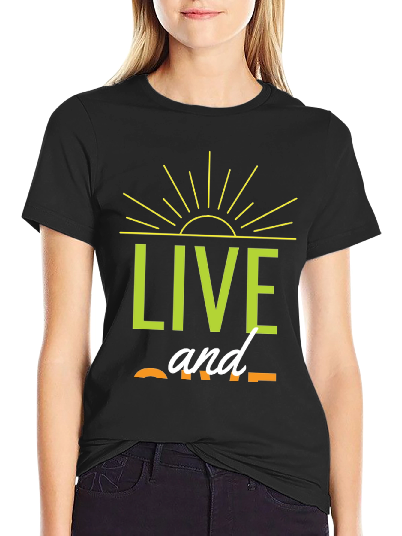 Live and Give Black Graphic T-Shirt