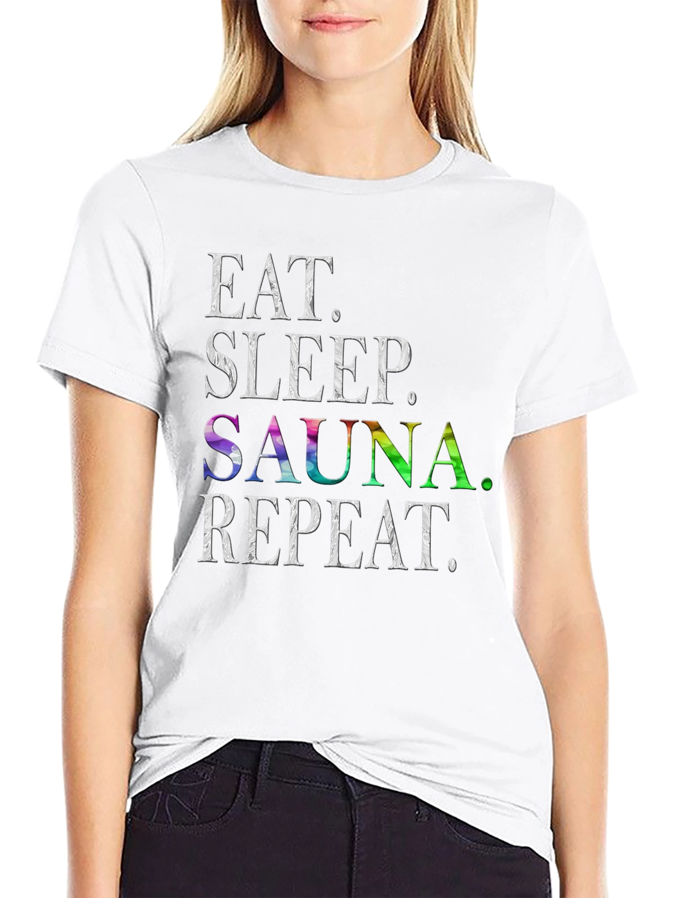 Eat Sleep Sauna Repeat Graphic T-Shirt