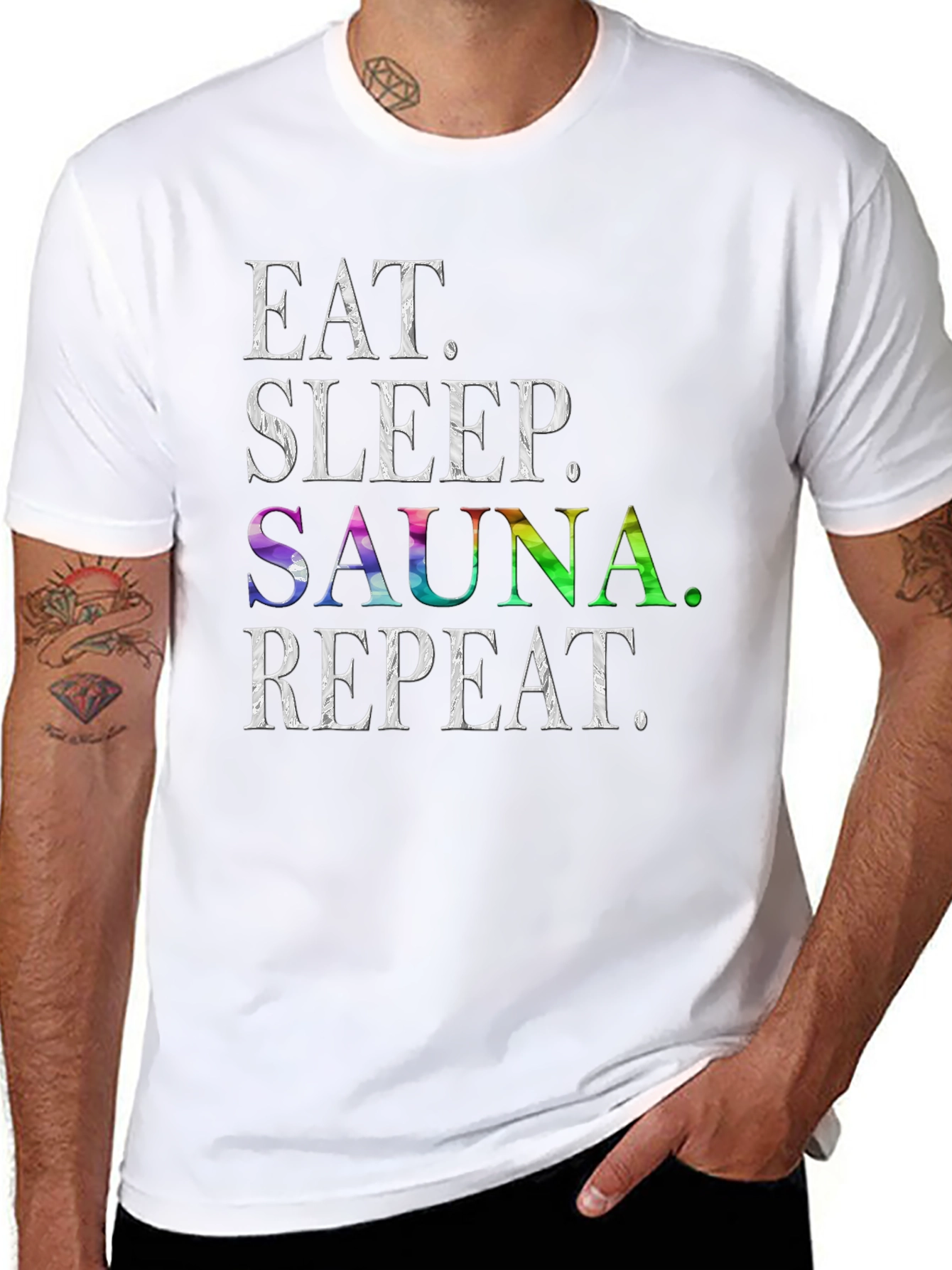 Eat Sleep Sauna Repeat Graphic T-Shirt