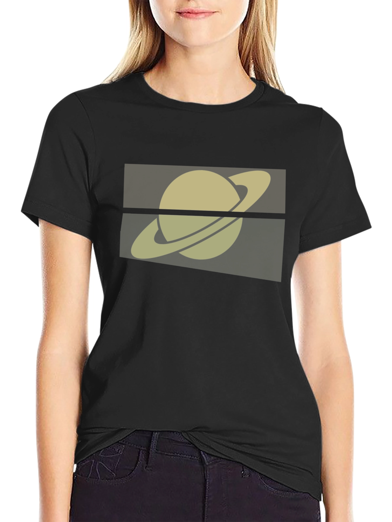 Saturn Graphic Tee - Black Casual Shirt