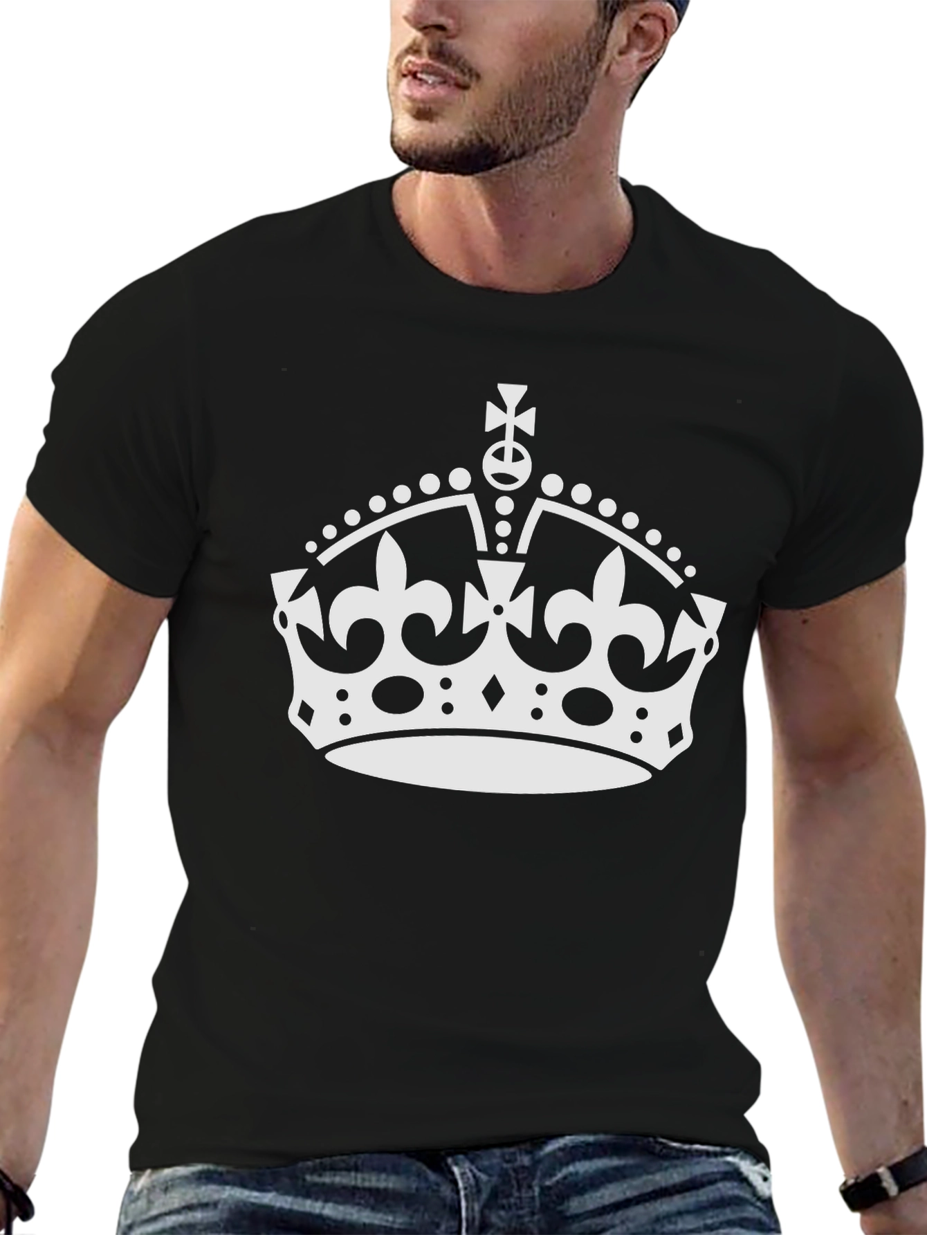 Keep Calm Crown Graphic T-Shirt - Black