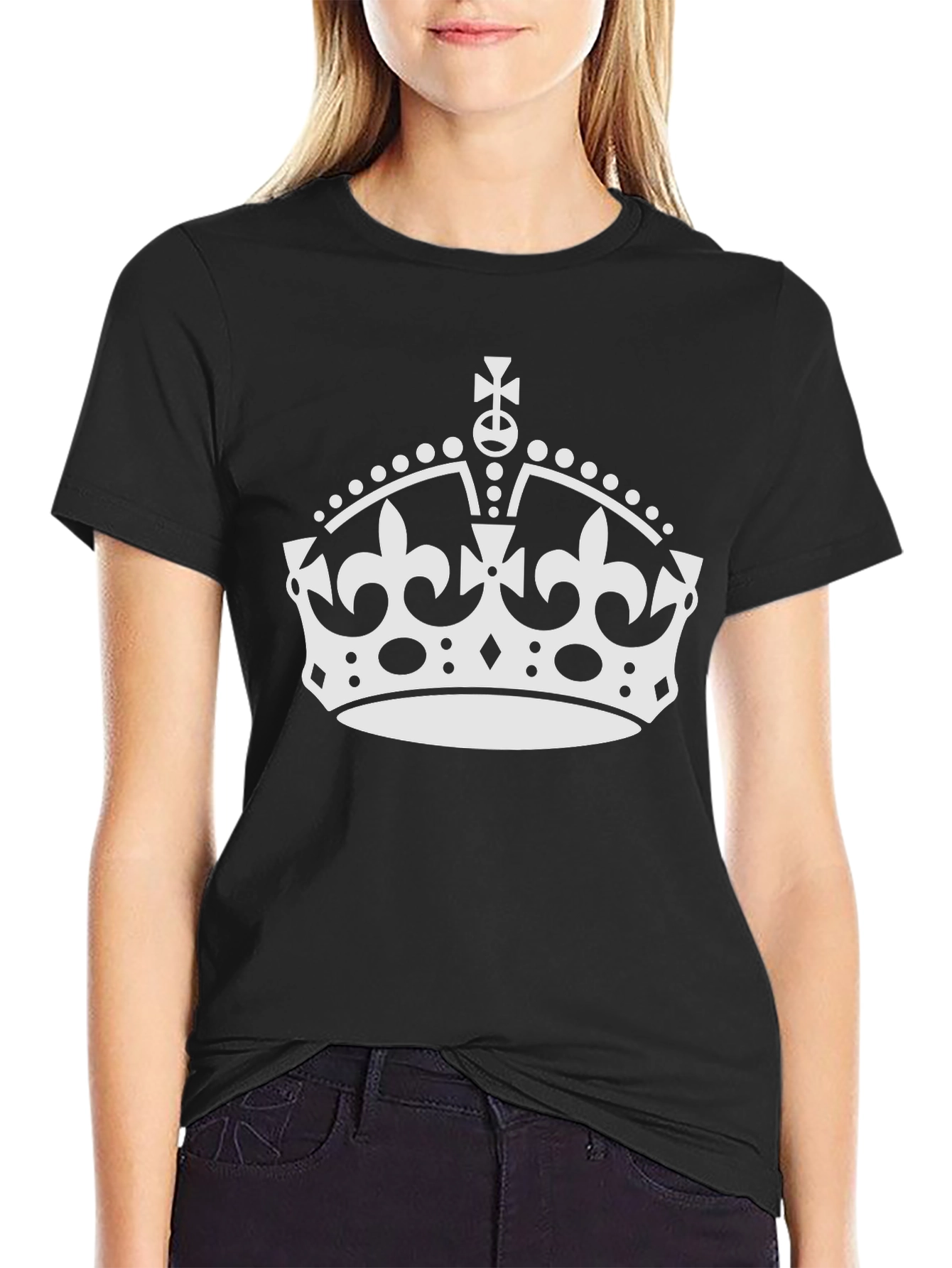 Keep Calm Crown Graphic T-Shirt - Black