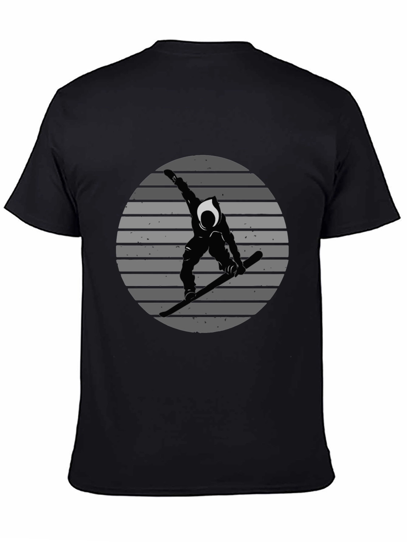 Snowboarder Graphic Tee - Black Cotton Shirt