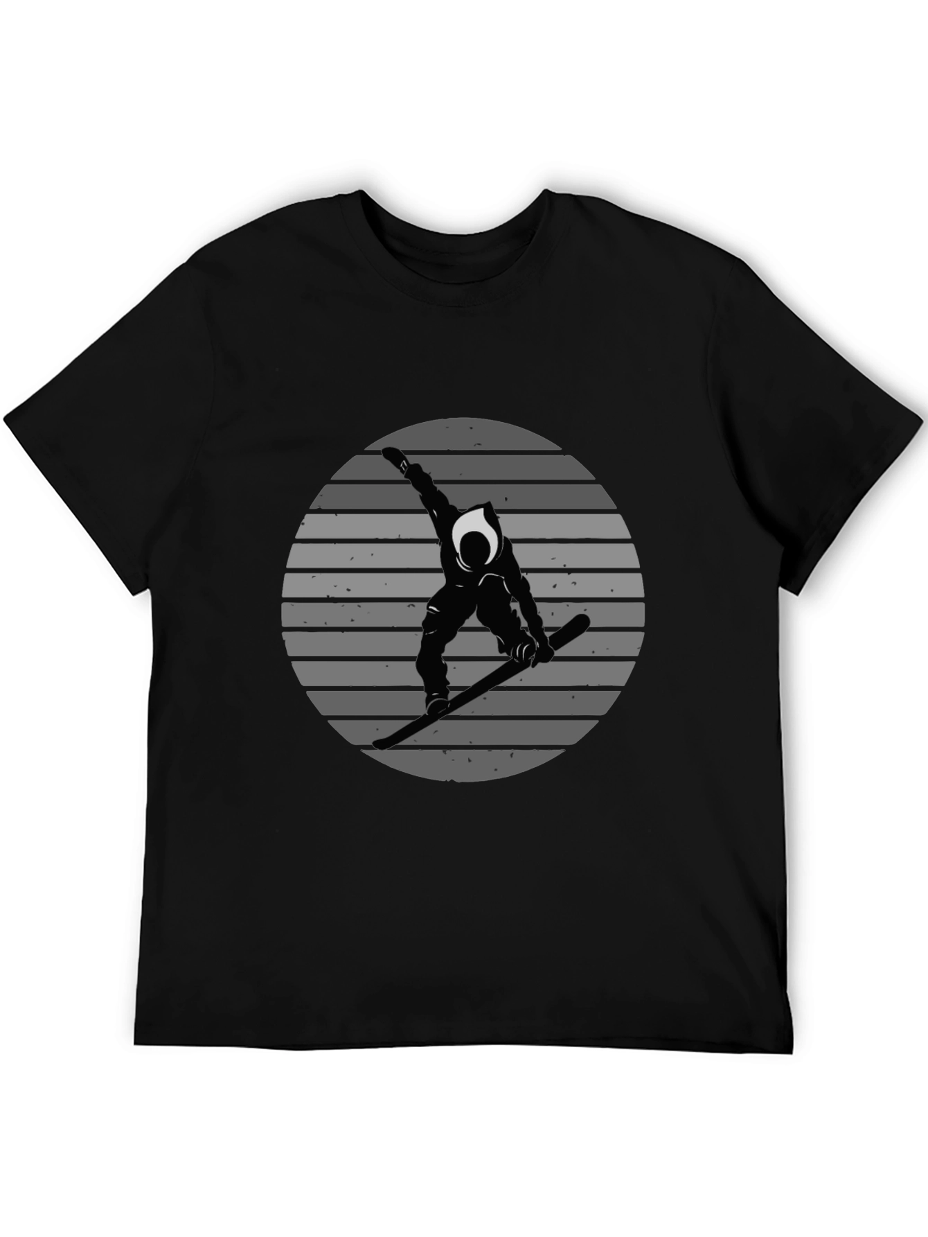 Snowboarder Graphic Tee - Black Cotton Shirt