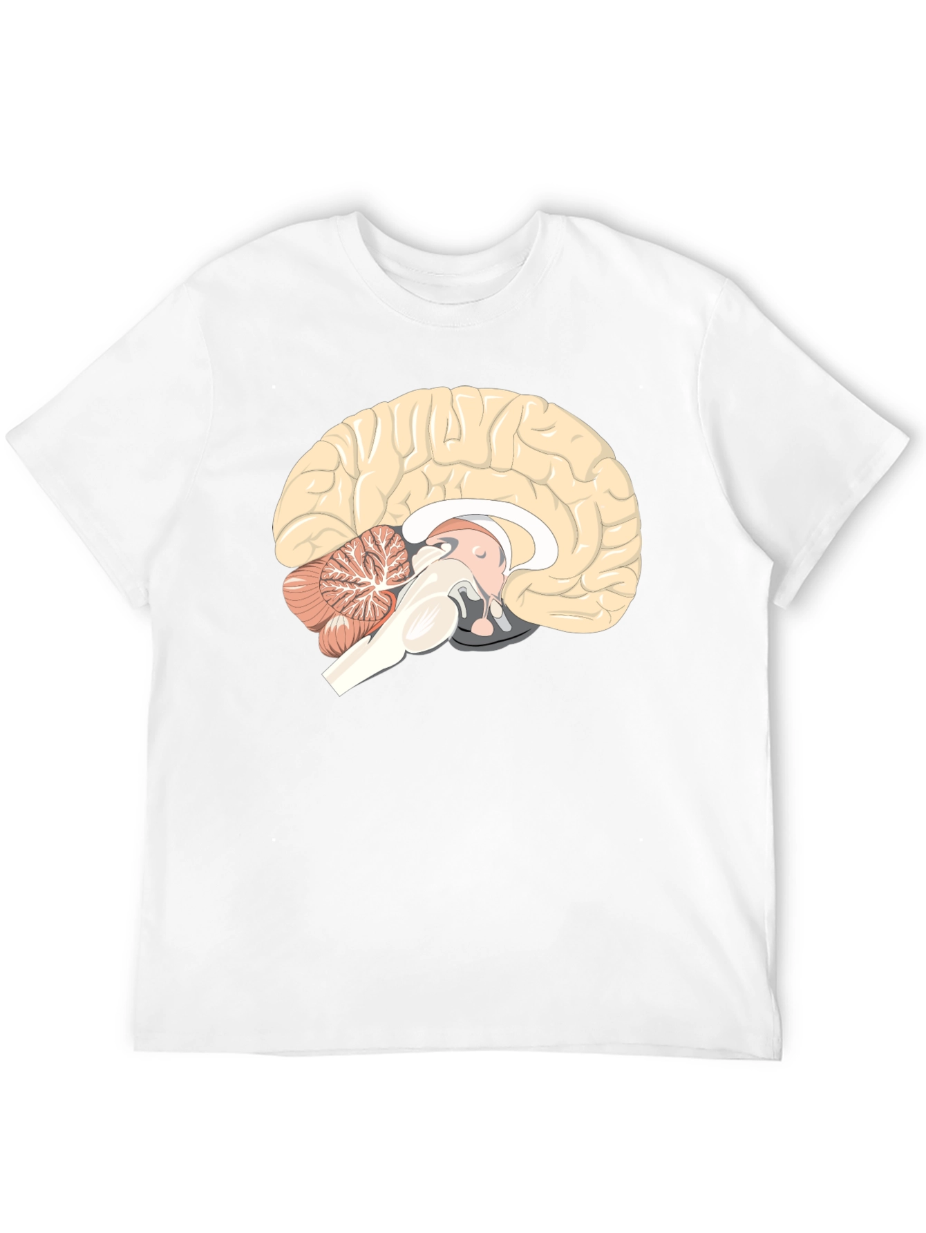 Brain Anatomy Graphic Print Black T-Shirt