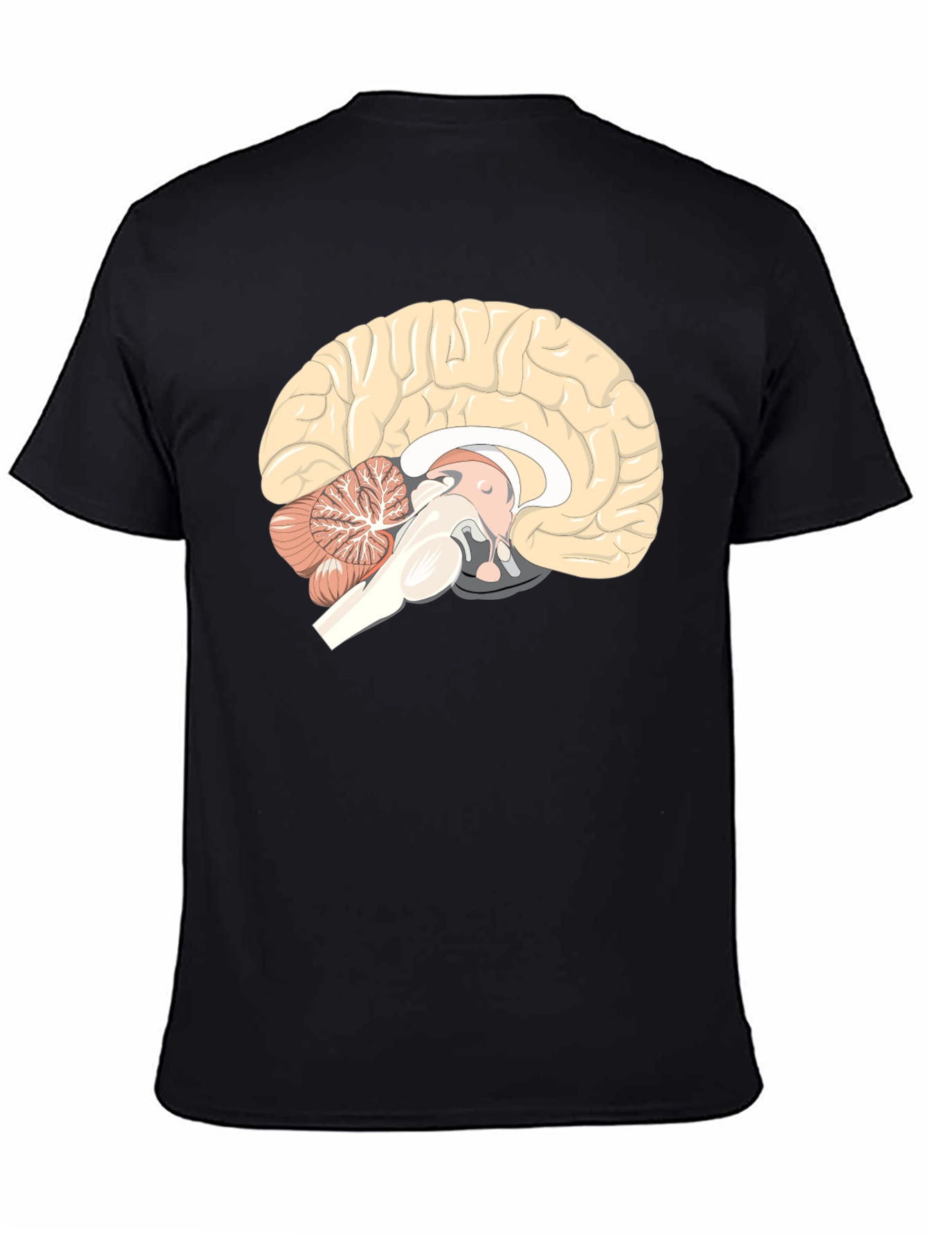 Brain Anatomy Graphic Print Black T-Shirt