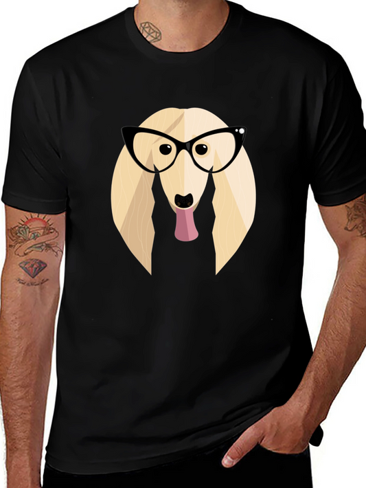 Dog with Glasses Graphic Tee - Stylish Black T-Shirt