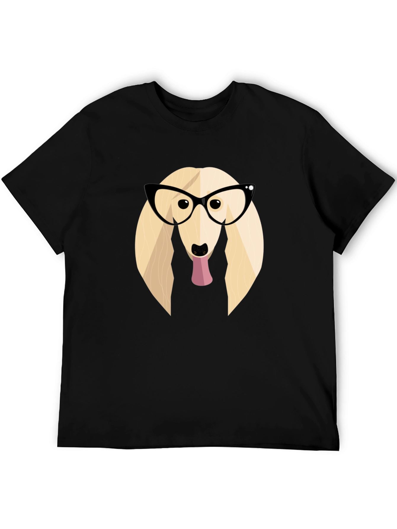 Dog with Glasses Graphic Tee - Stylish Black T-Shirt