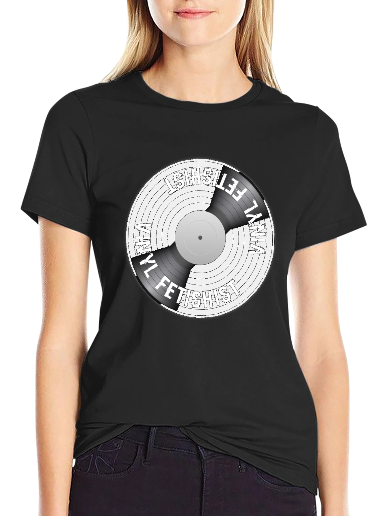 Vinyl Fetishist Black Graphic Tee