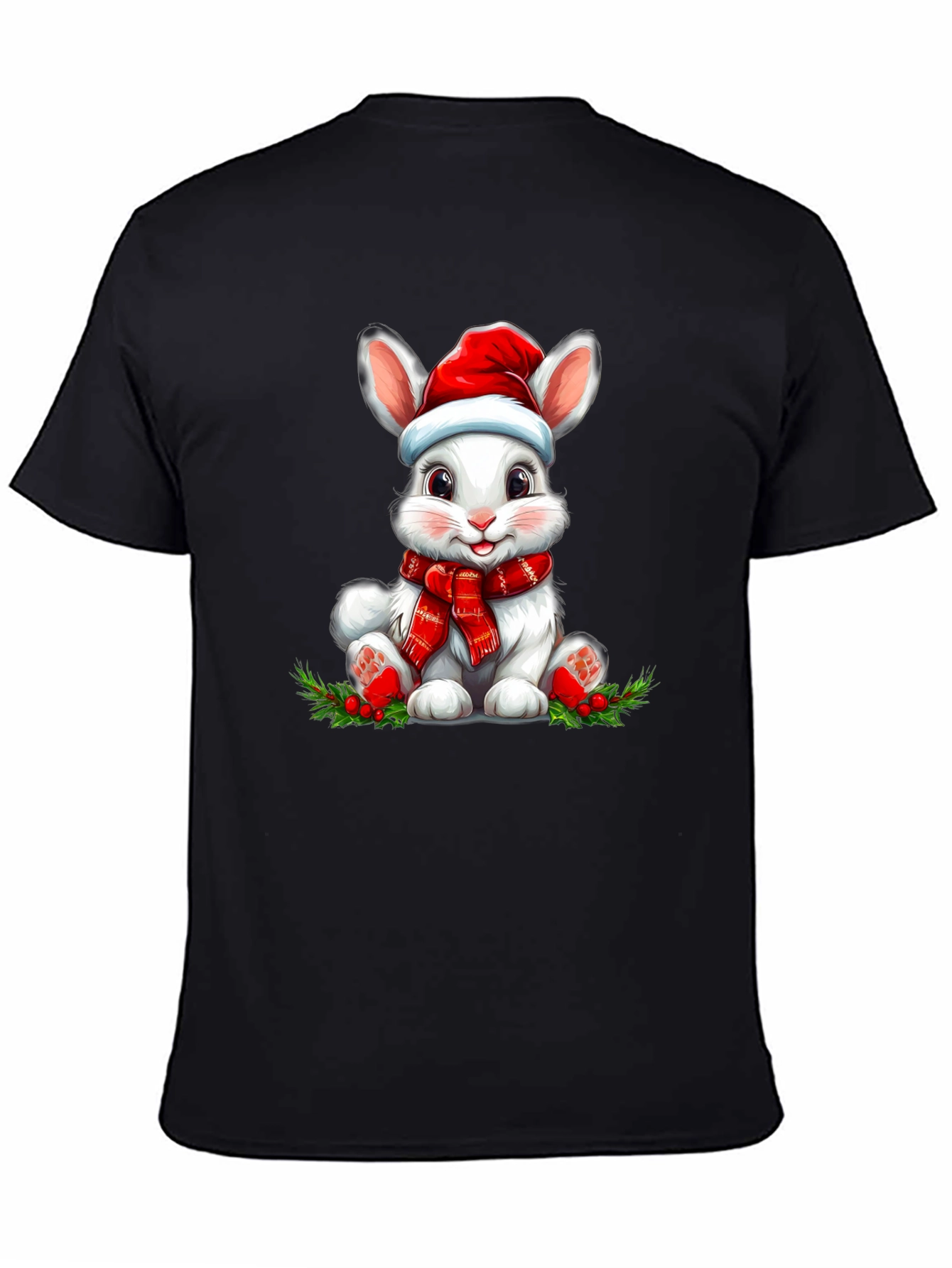 Festive Rabbit Graphic Tee - Holiday Style!