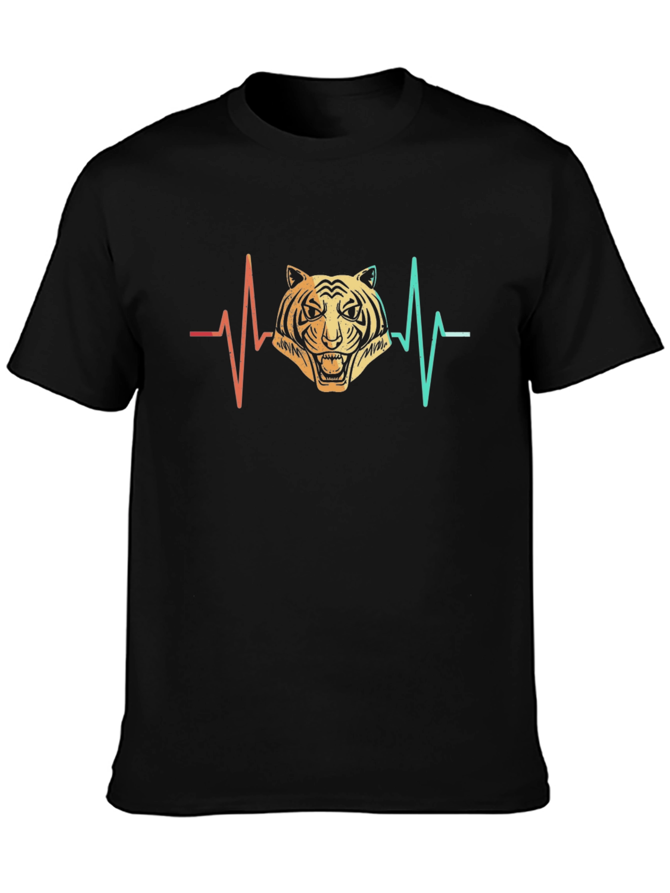 Tiger Heartbeat Graphic Tee - Mens Black T-Shirt