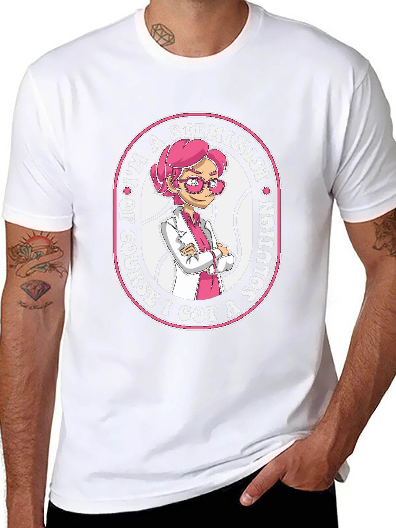 STEMinist Cartoon T-Shirt - Science & Womens Rights Tee