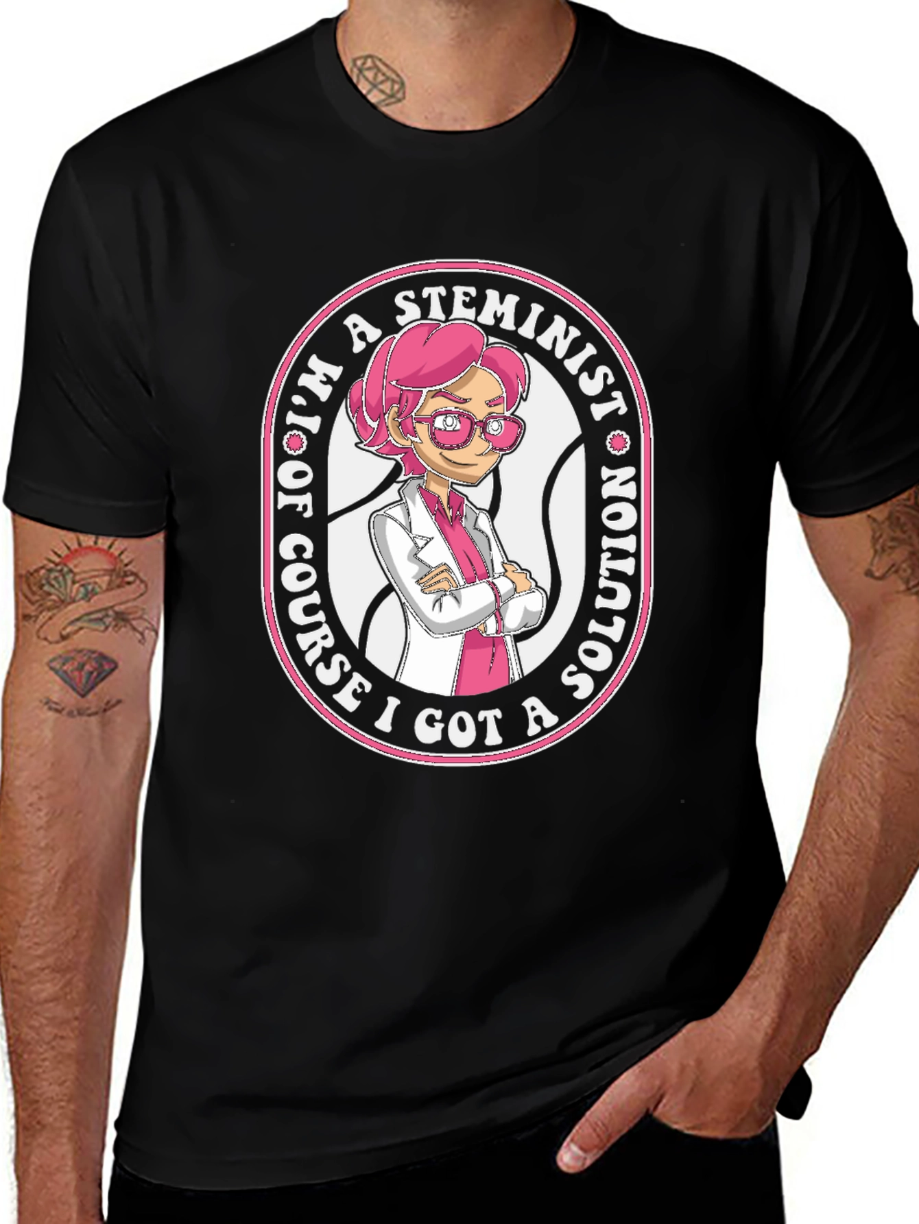 STEMinist Cartoon T-Shirt - Science & Womens Rights Tee