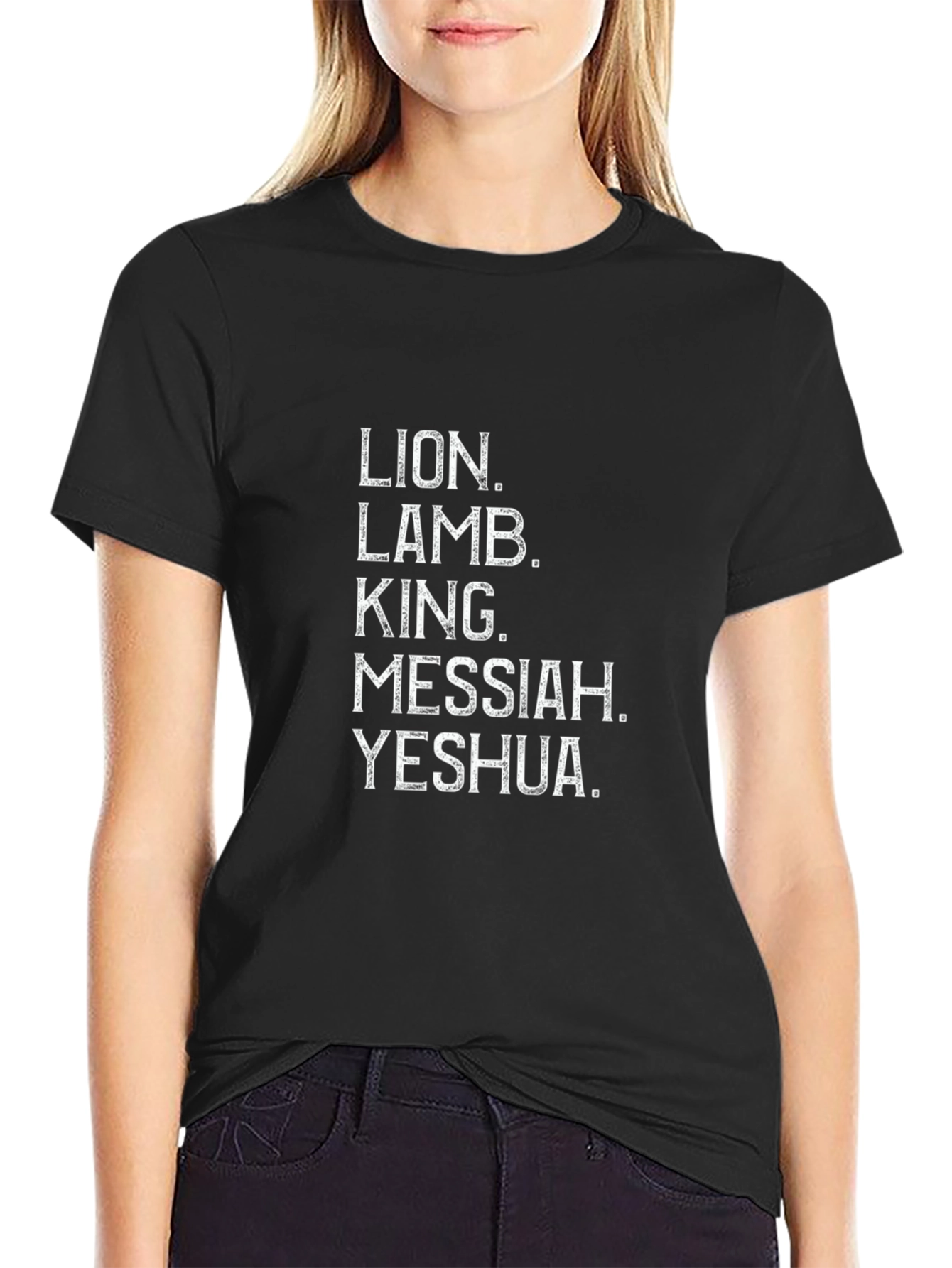 Lion Lamb King Messiah Yeshua Black Graphic Tee
