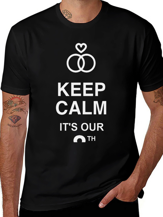 Keep Calm Anniversary Black T-Shirt