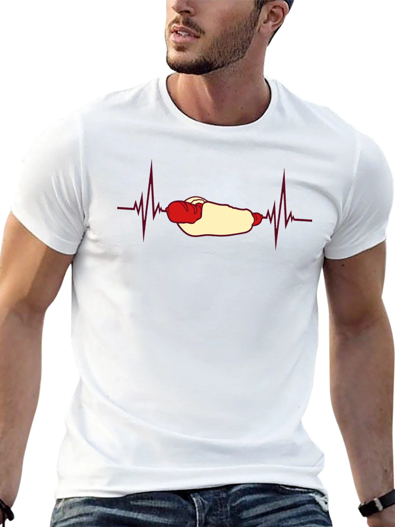 Hot Dog Heartbeat T-Shirt - Foodie Fun!